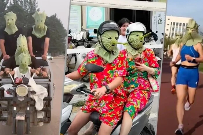 Maseczki przeciwsłoneczne z gigantycznych liści. Chińska młodzież wzbudziła zainteresowanie w Internecie